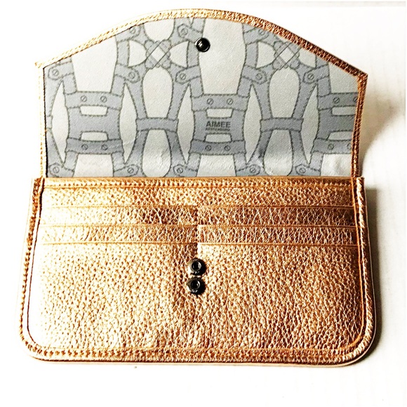 AIMEE KESTENBERG Rose Gold Leather Wallet NWT - Picture 5 of 7